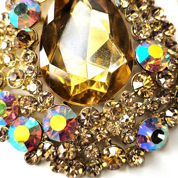 Flamboyant Crystal Teardrop Earrings - Picture 3 of 9